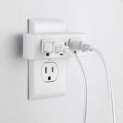 Philips Grounded 3-Outlet Tap, White, 2pk