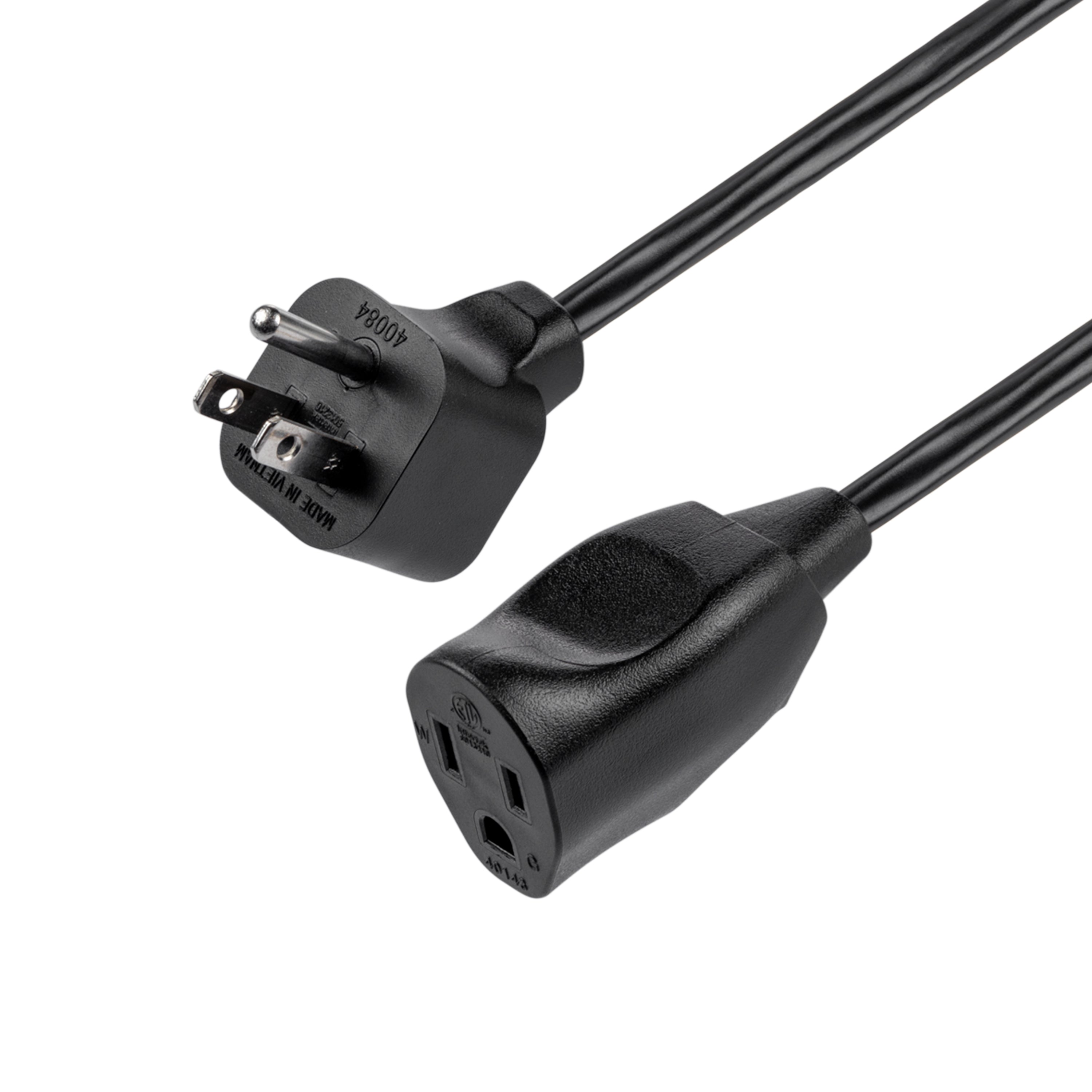 Philips EZGrip 1-Outlet Outdoor Extension Cord, 8 Ft, Black