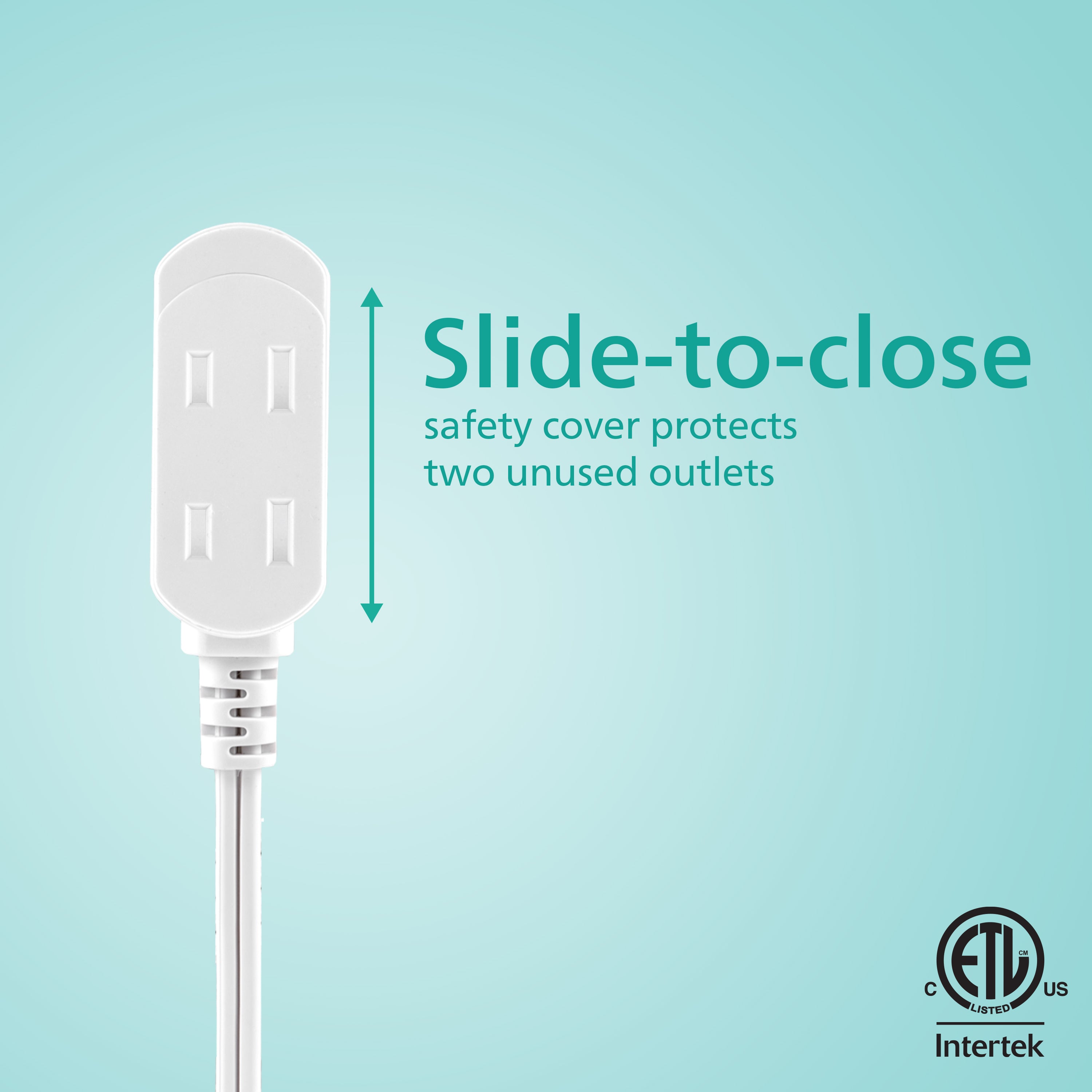 Philips 3-Outlet Polarized Extension Cord, 15ft., White 2 pack