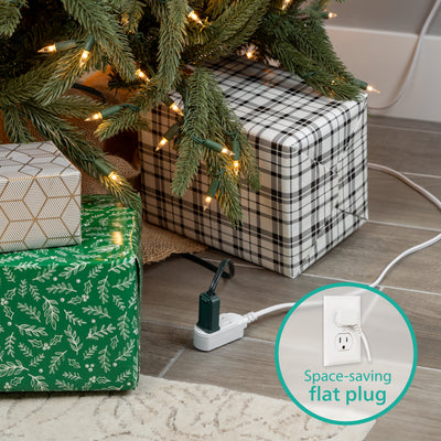 Philips 3-Outlet Polarized Extension Cord, 15ft., White 2 pack