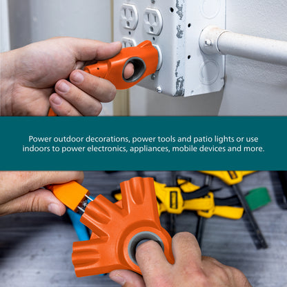 Philips EZGrip™ 3-Outlet 15ft. Indoor/Outdoor Extension Cord, Orange