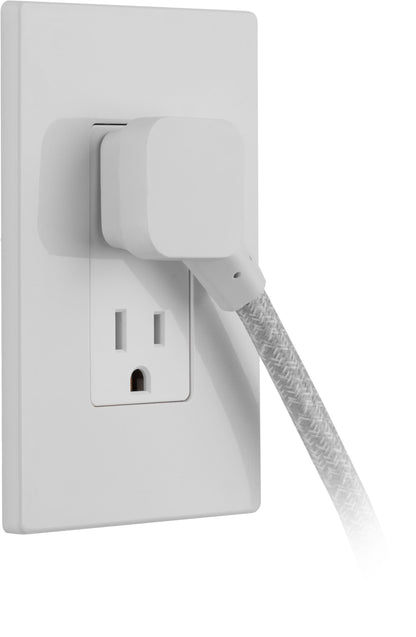Philips 2-Outlet, 6 ft. USB-Charging Extension Cord, White/Gray