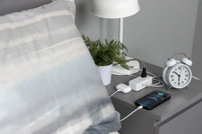 Philips 2-Outlet, 6 ft. USB-Charging Extension Cord, White/Gray