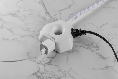 Philips EZGrip Indoor Extension Cord with Multiple 3 Prong Outlets, 4 Ft, White