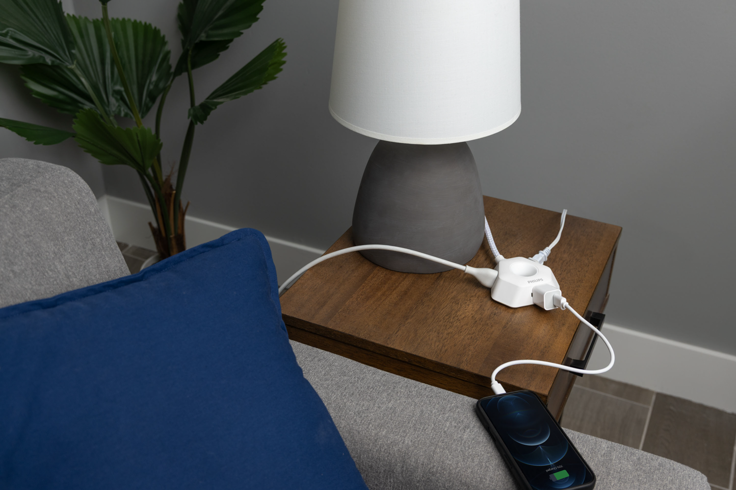 Philips EZGrip Indoor Extension Cord with Multiple 3 Prong Outlets, 4 Ft, White