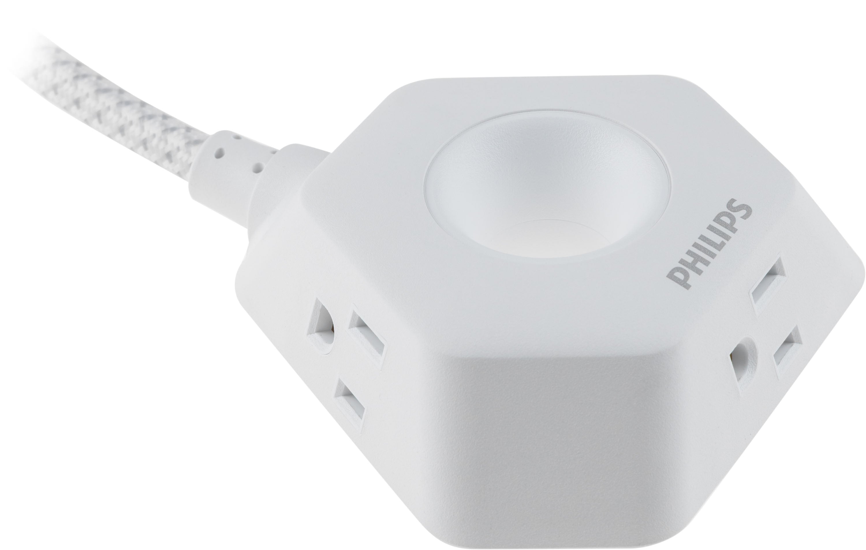 Philips EZGrip Indoor Extension Cord with Multiple 3 Prong Outlets, 4 Ft, White
