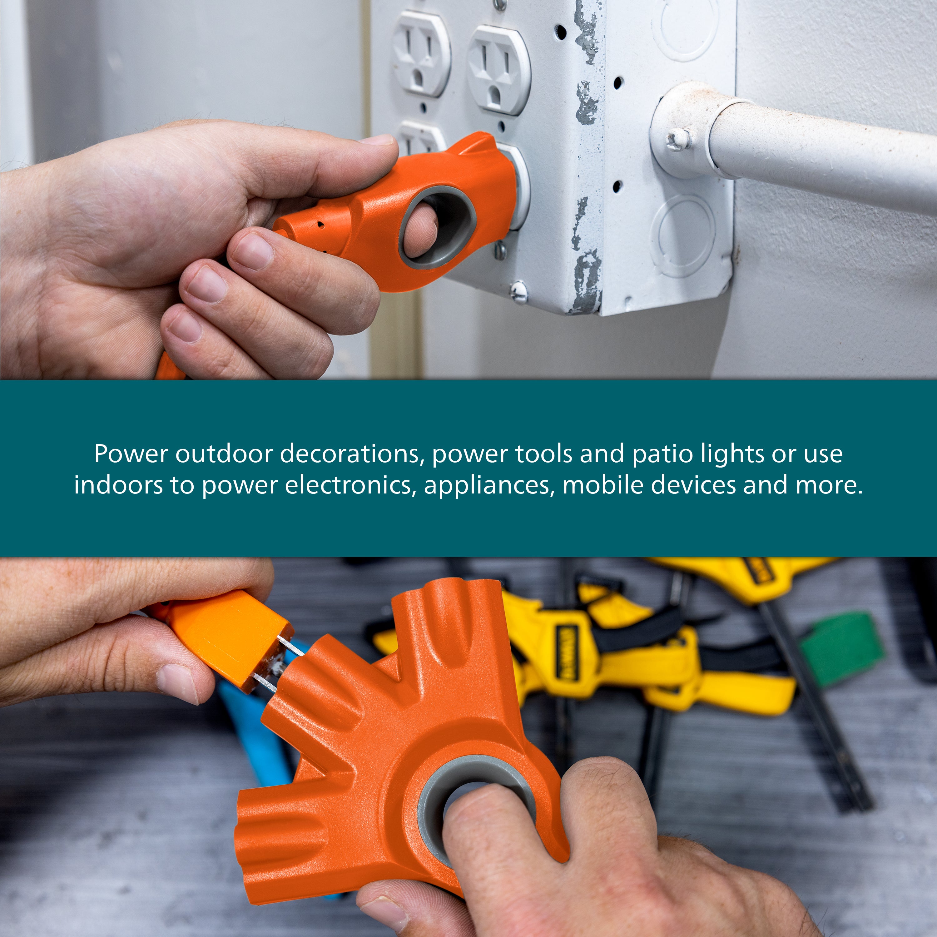 Philips EZGrip Outdoor Extension Cord, 50ft, Orange
