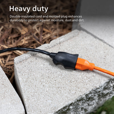 Philips 1-Outlet EZGrip Grounded Extension Cord, 25 ft., Outdoor, Black