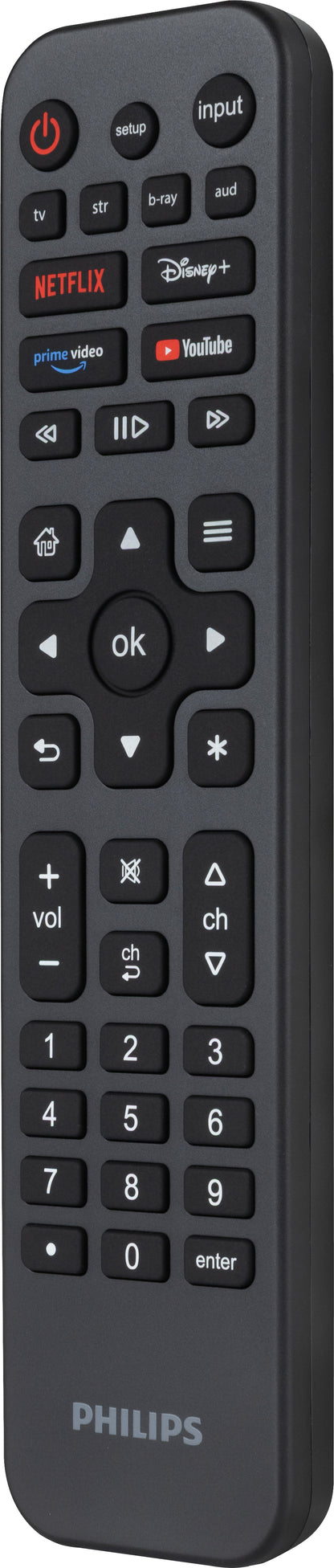 Philips Elite 4-Device Rechargeable Universal Remote, Backlit, Black
