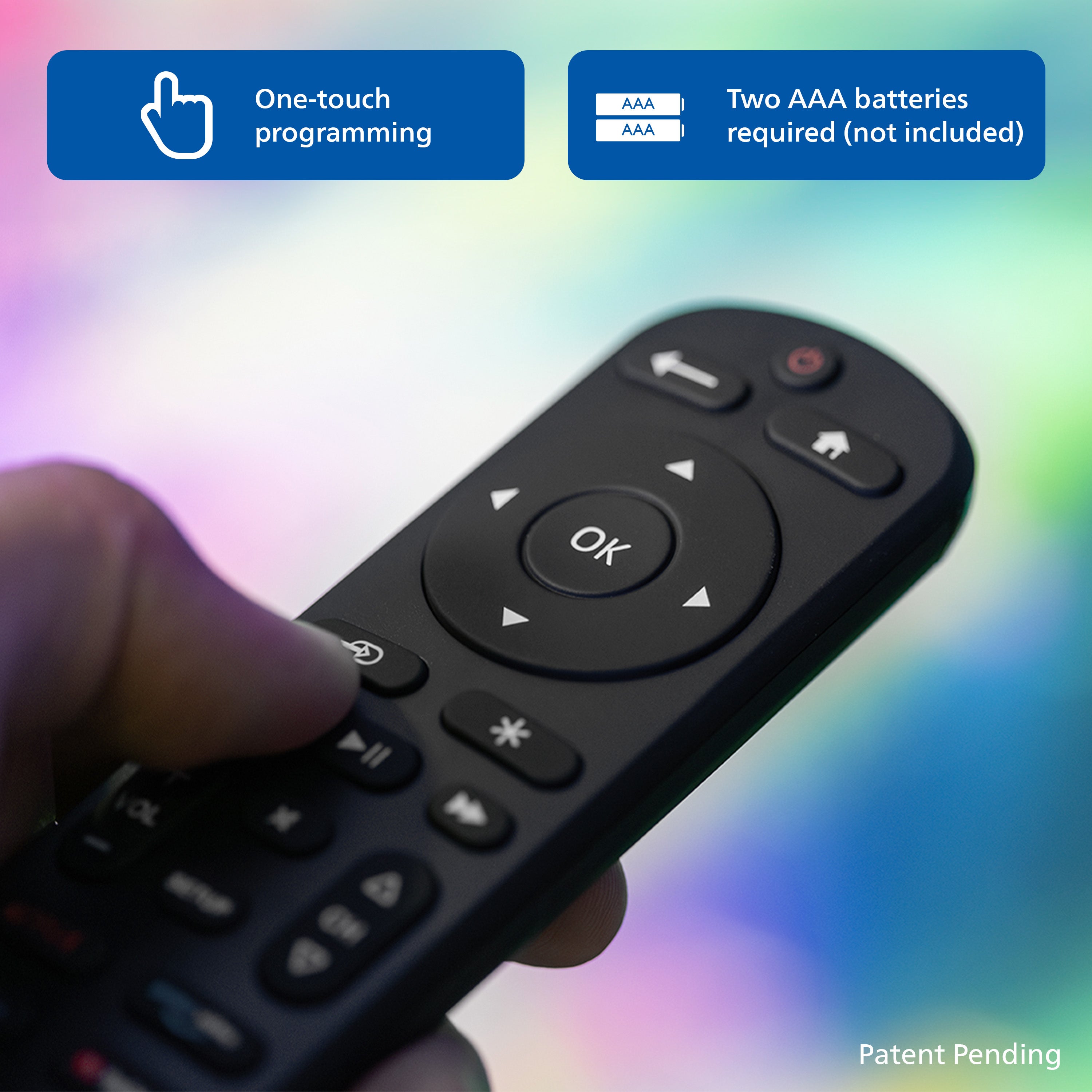 Philips OneTouch Streaming Replacement Remote Control, Streaming, Backlit, Black