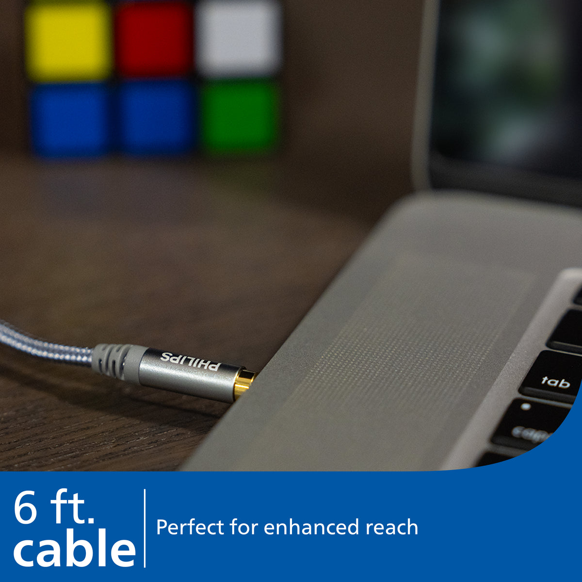 Philips Elite 6ft. 3.5mm Cable, Silver