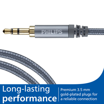 Philips Elite 6ft. 3.5mm Cable, Silver