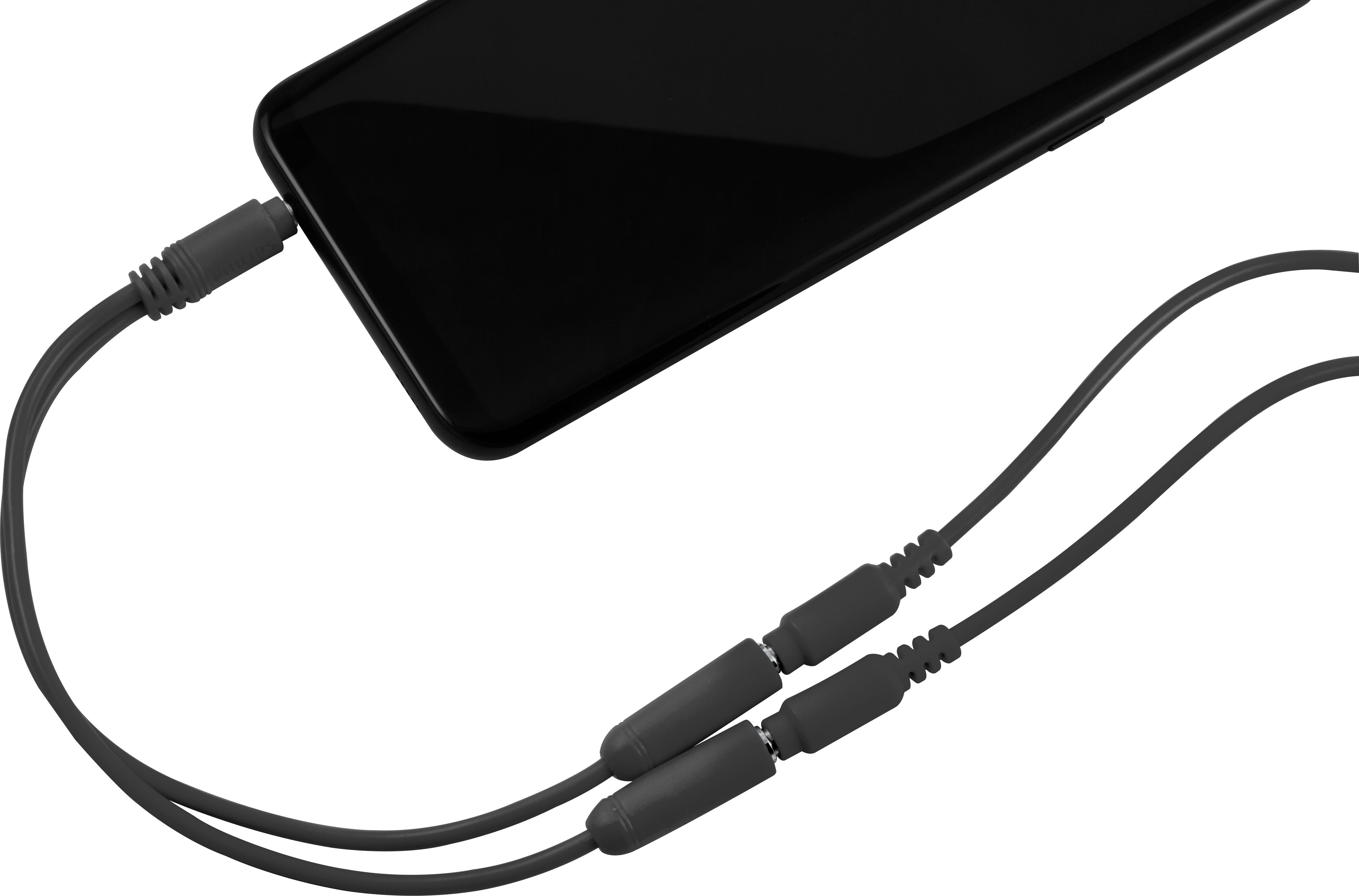 Philips Headphone Splitter (Assorted Pack of 5 colors - black, blue, green, pink, orange)