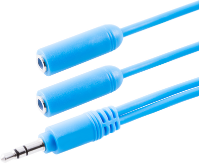 Philips Headphone Splitter (Assorted Pack of 5 colors - black, blue, green, pink, orange)