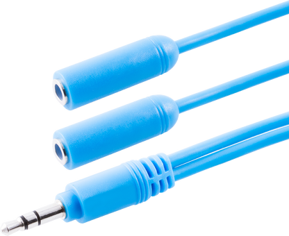 Philips Headphone Splitter (Assorted Pack of 5 colors - black, blue, green, pink, orange)