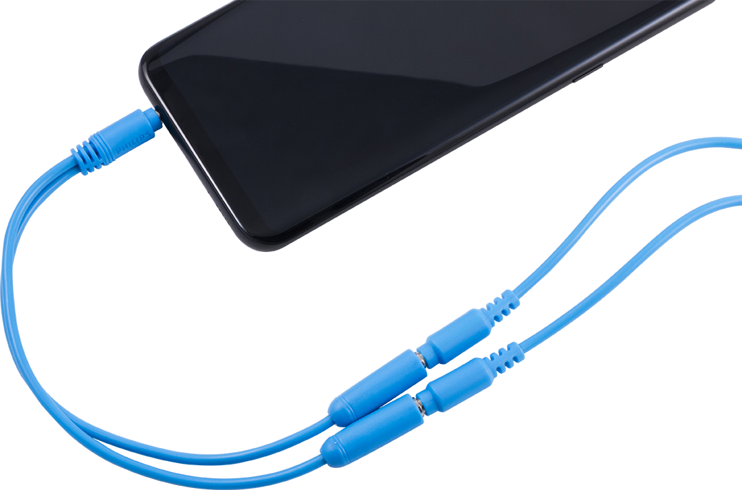Philips Headphone Splitter (Assorted Pack of 5 colors - black, blue, green, pink, orange)