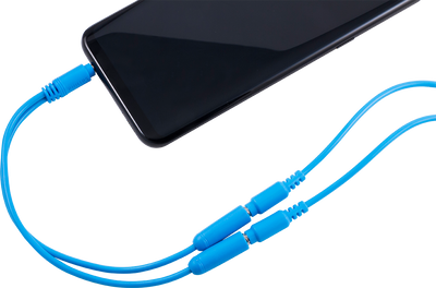 Philips Headphone Splitter (Assorted Pack of 5 colors - black, blue, green, pink, orange)