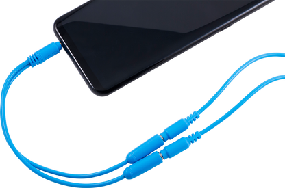 Philips Headphone Splitter (Assorted Pack of 5 colors - black, blue, green, pink, orange)