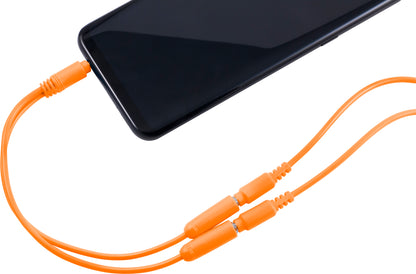 Philips Headphone Splitter (Assorted Pack of 5 colors - black, blue, green, pink, orange)
