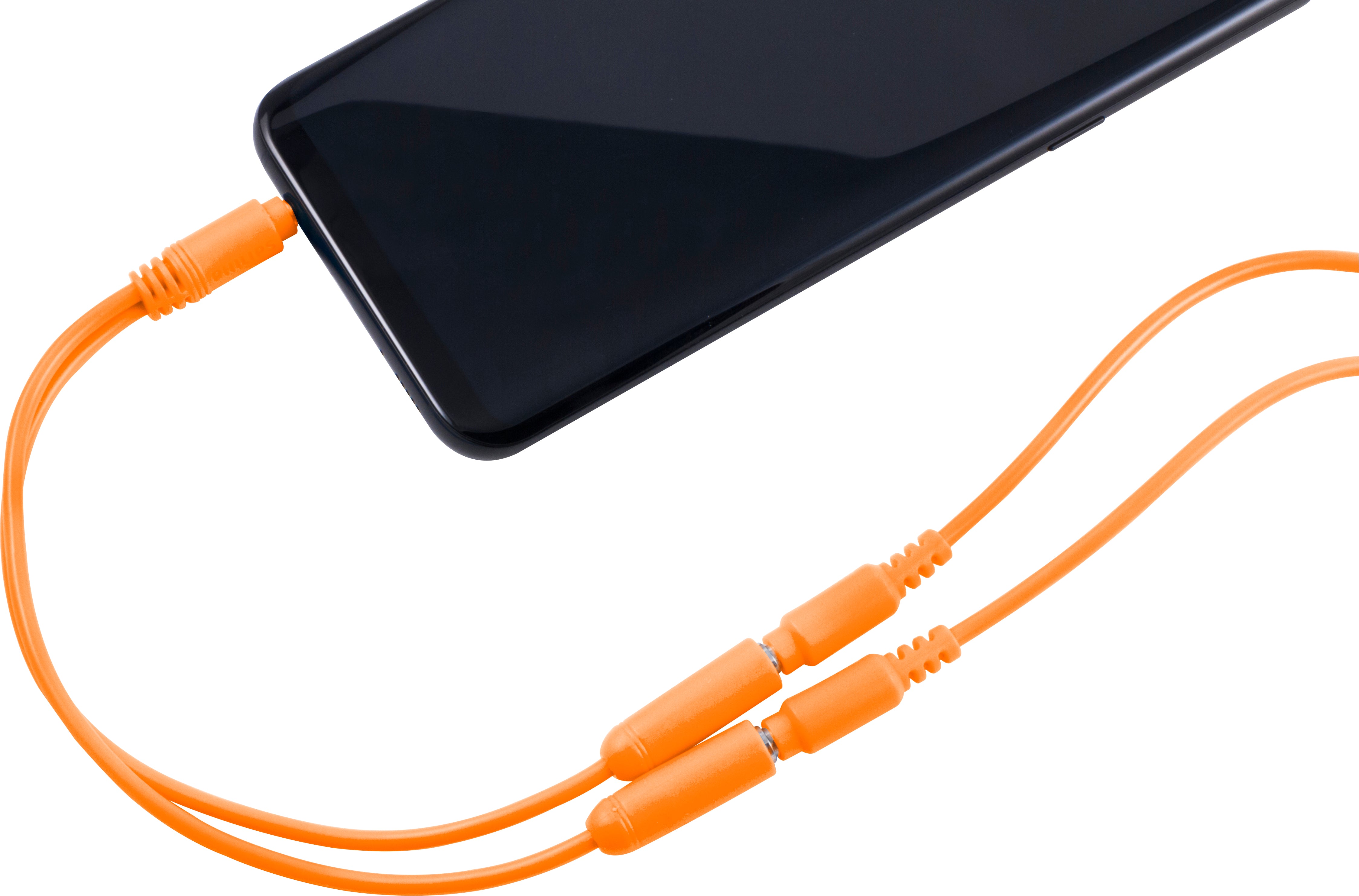 Philips Headphone Splitter (Assorted Pack of 5 colors - black, blue, green, pink, orange)