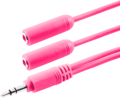 Philips Headphone Splitter (Assorted Pack of 5 colors - black, blue, green, pink, orange)