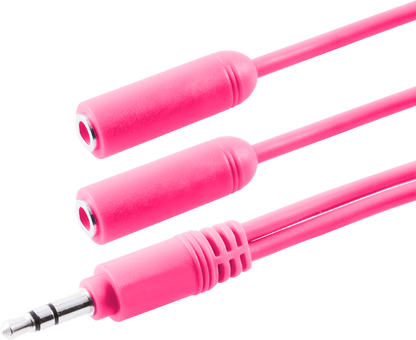 Philips Headphone Splitter (Assorted Pack of 5 colors - black, blue, green, pink, orange)