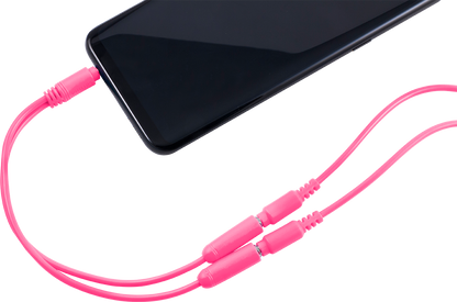 Philips Headphone Splitter (Assorted Pack of 5 colors - black, blue, green, pink, orange)