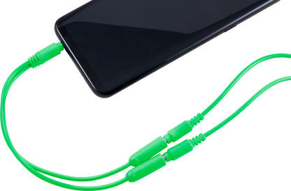 Philips Headphone Splitter (Assorted Pack of 5 colors - black, blue, green, pink, orange)