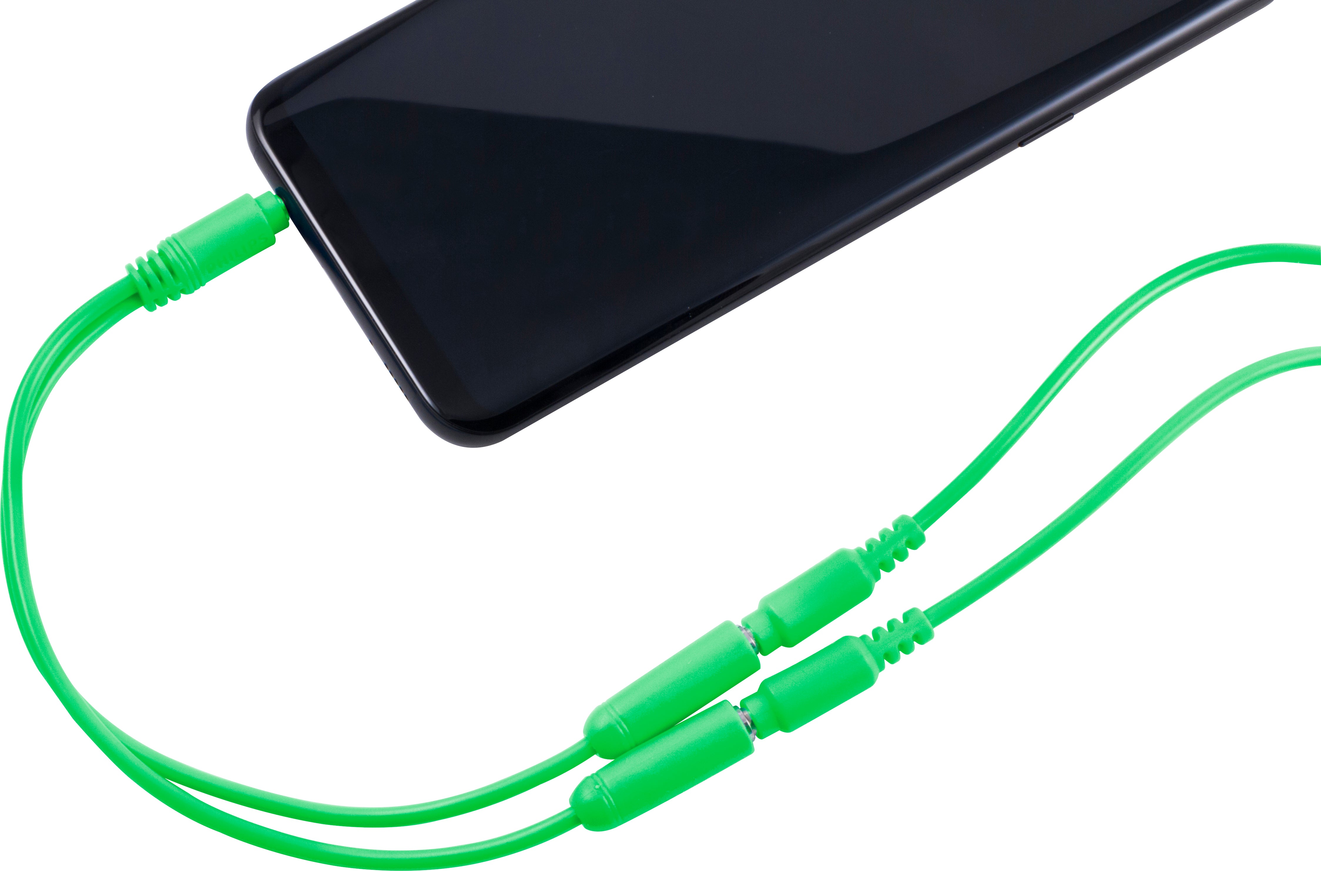 Philips Headphone Splitter (Assorted Pack of 5 colors - black, blue, green, pink, orange)