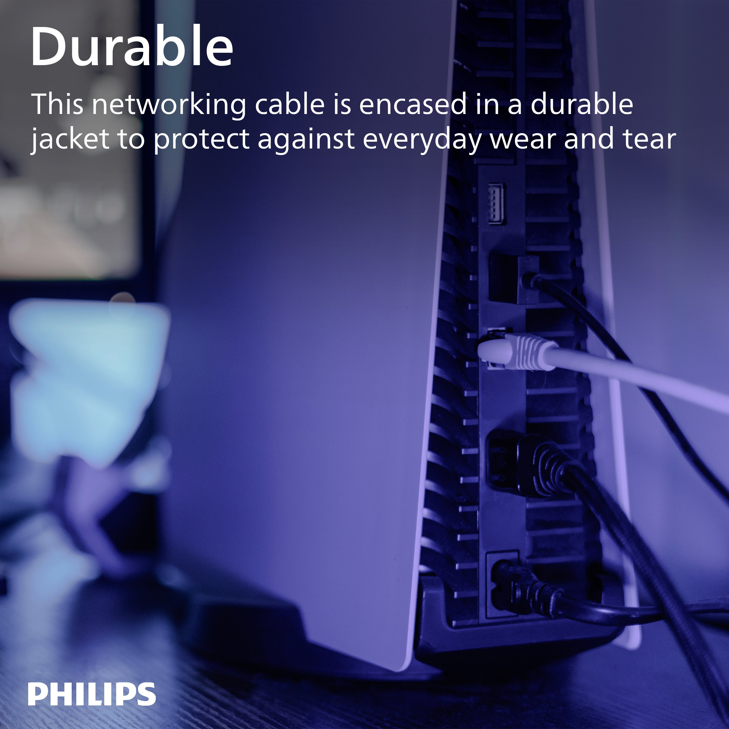 Philips Cat8 Streaming Internet Cable, Gray, 20ft.