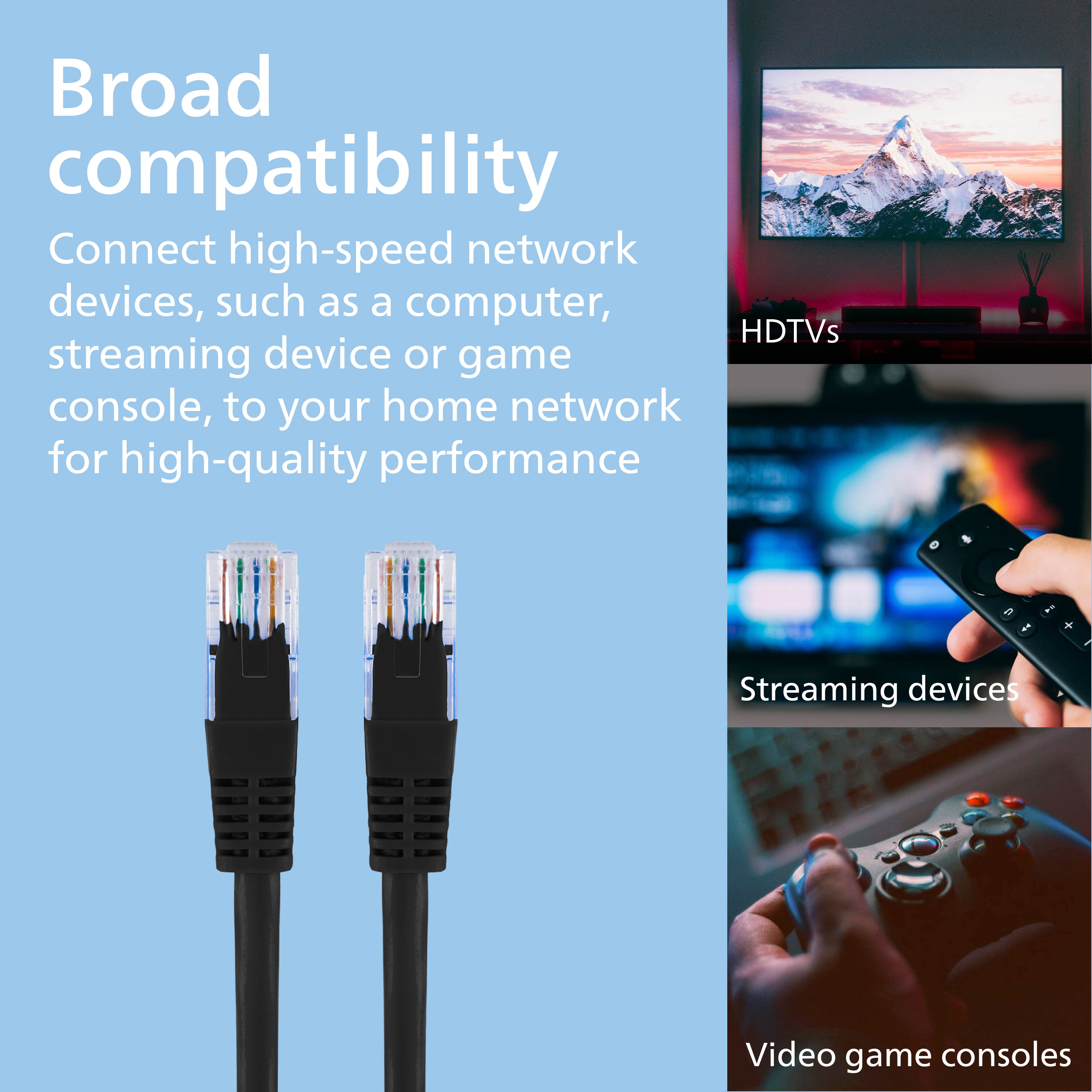Philips Network Cable, Cat6, 14ft, Black