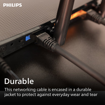 Philips Network Cable, Cat6, 14ft, Black