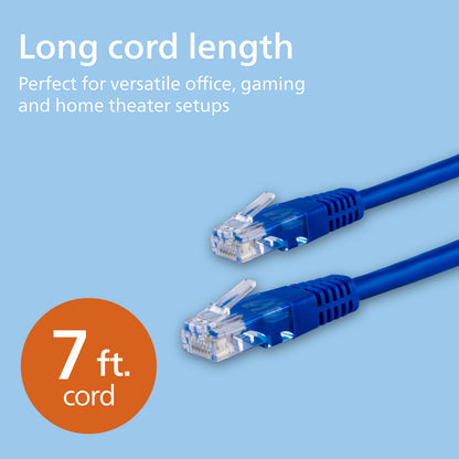 Philips Elite Cat6 Streaming Internet Cable, 7ft., Blue