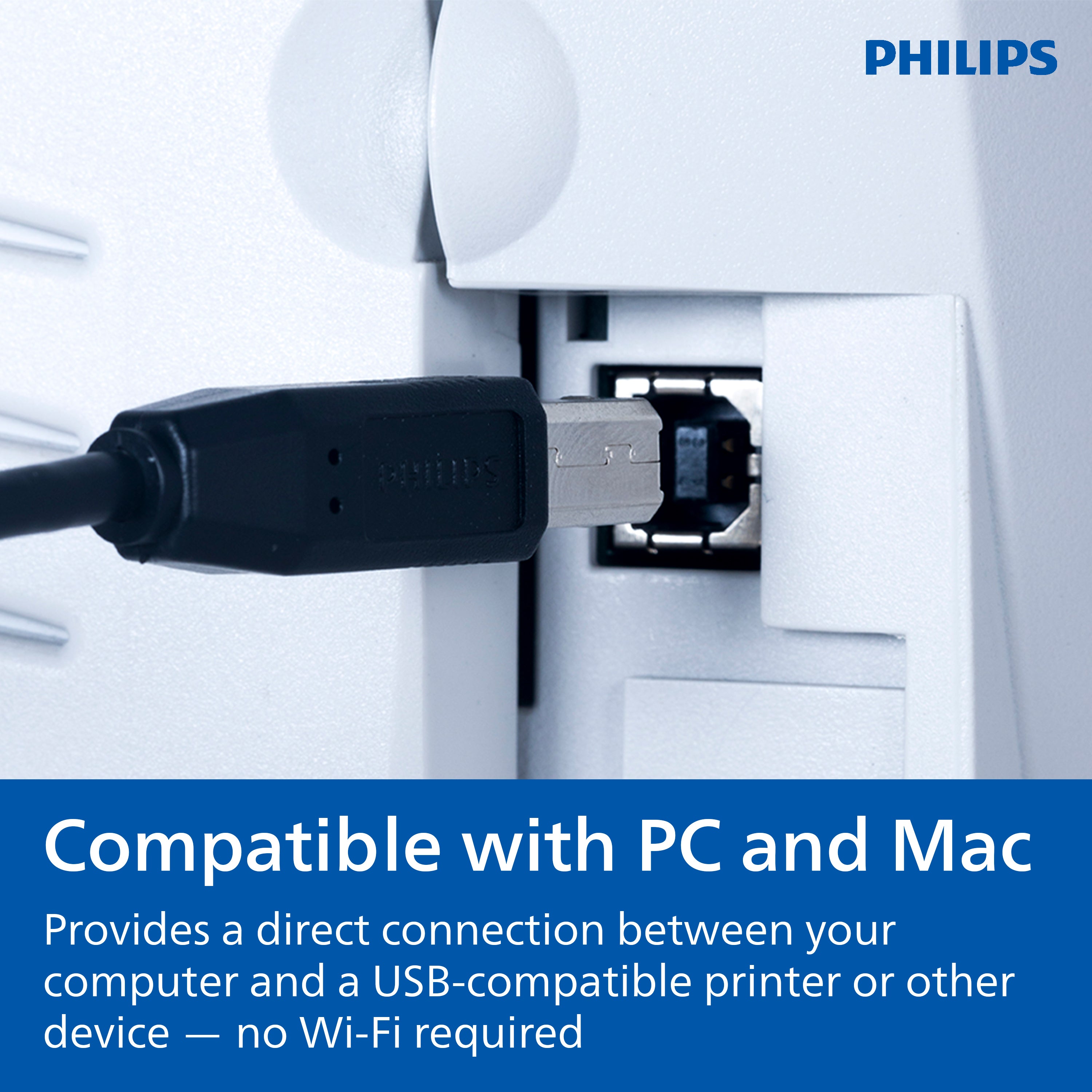 Philips USB 2.0 Device Cable, 6 ft.