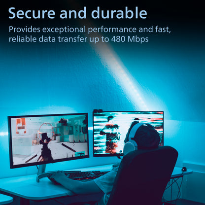 Philips 6ft. USB Extension Cable, Black