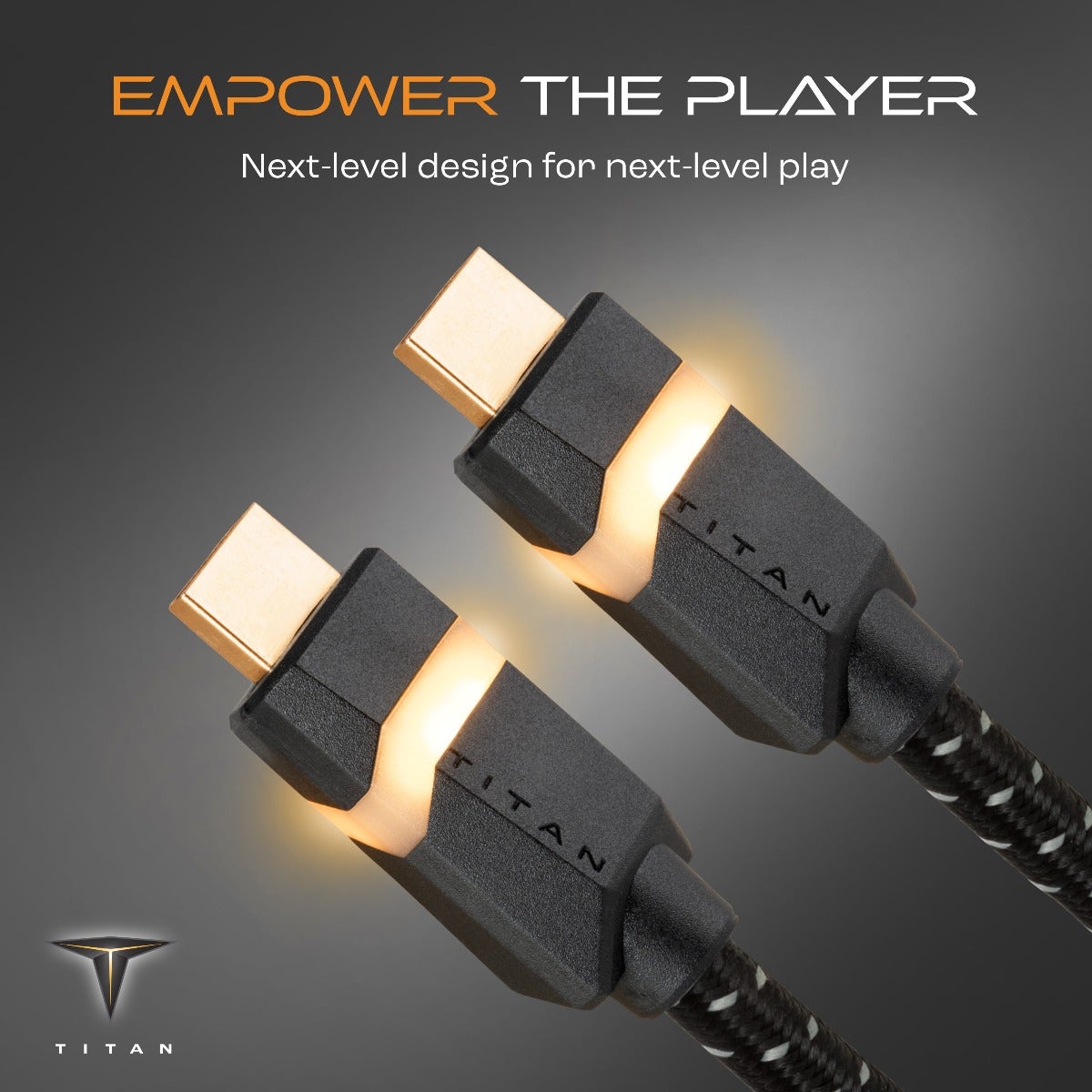 Titan 3ft. 8K Premium HDMI LED Braided Gaming Cable with Ethernet, Black