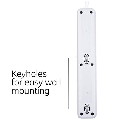 GE 6-Outlet 4ft. Surge Protector, White