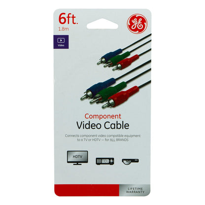 GE 6ft. Component Video/Audio Cable with RCA-Type Connectors, Black