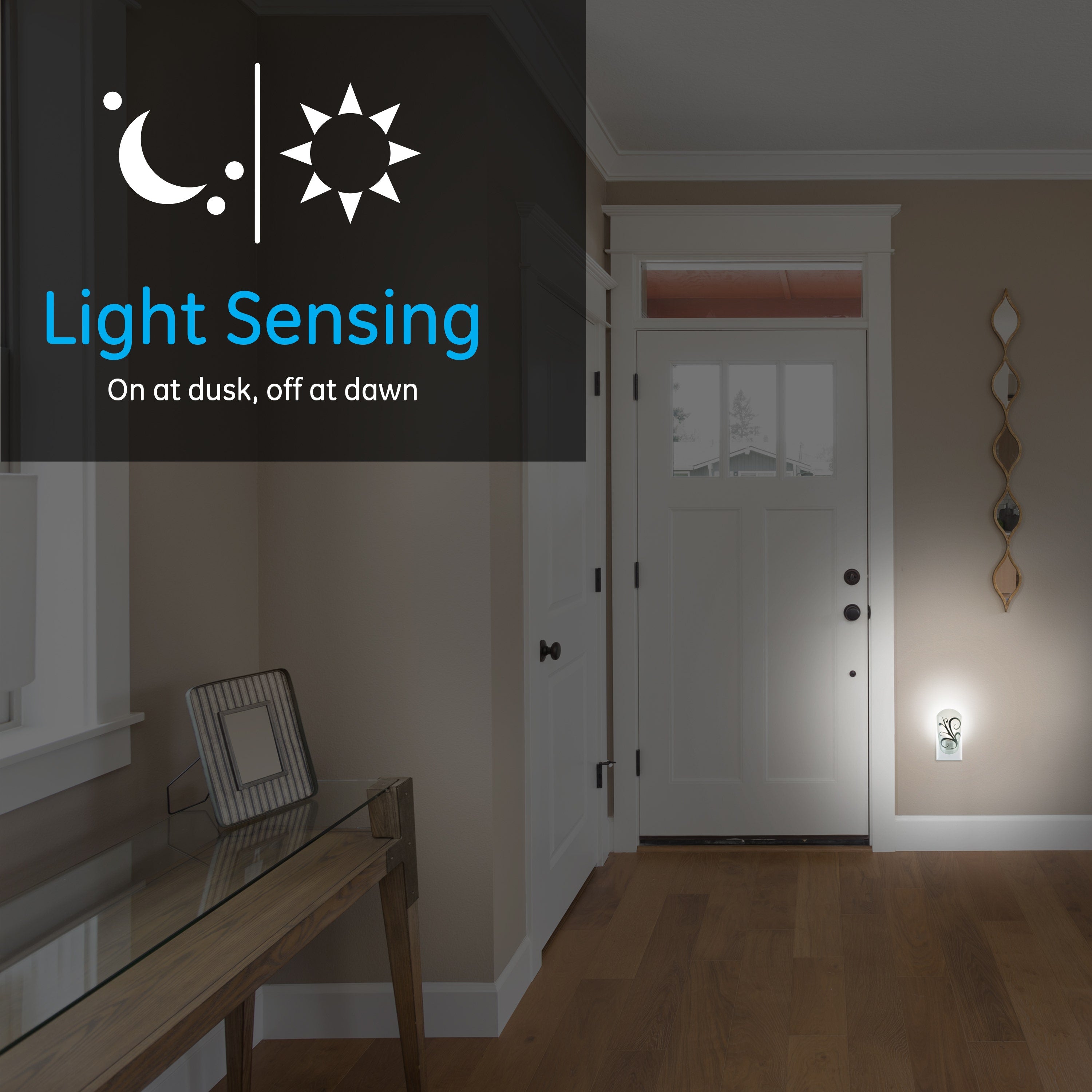 GE Light Sensing LED Night Light, White