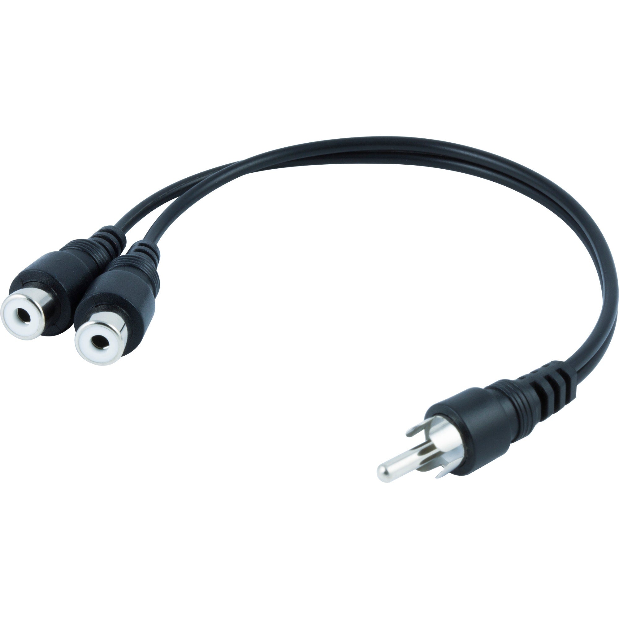 GE 2-Way RCA Audio Adapter, 6in, Black