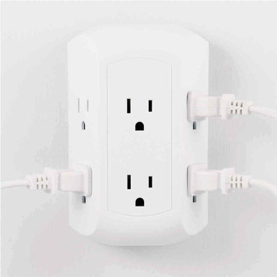 GE 6-Outlet Wall Tap with Surge Protection, White