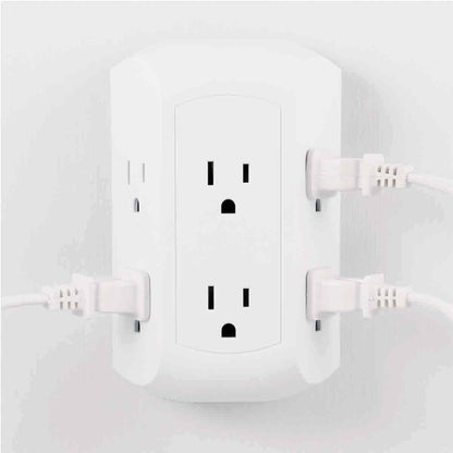 GE 6-Outlet Wall Tap with Surge Protection, White
