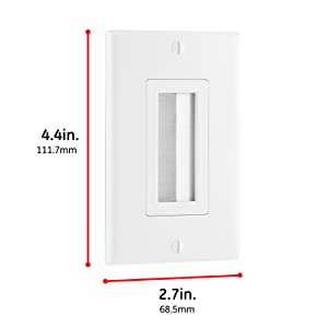 GE Single Brush Wall Plate, White