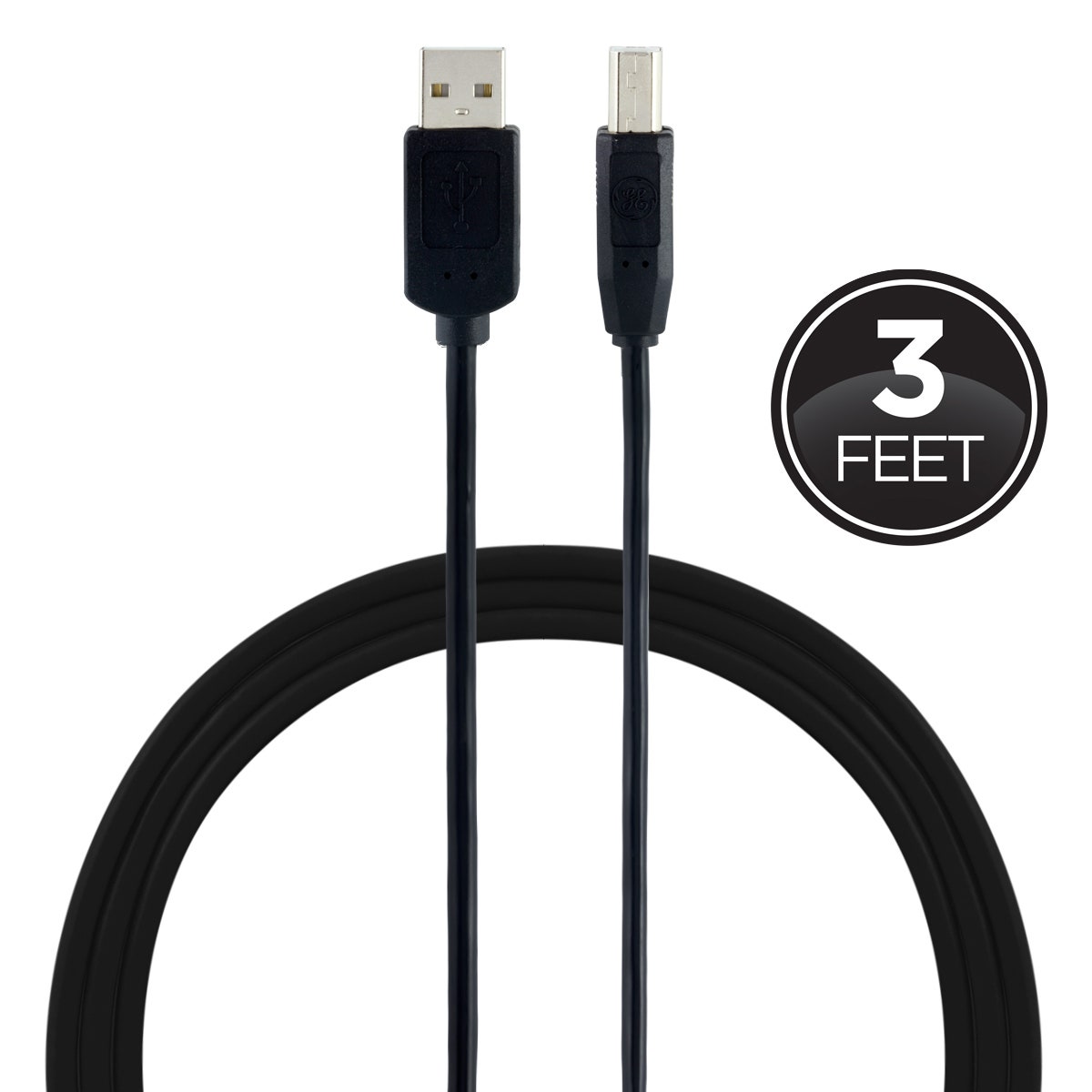 GE 3ft. USB Printer Cable, Black