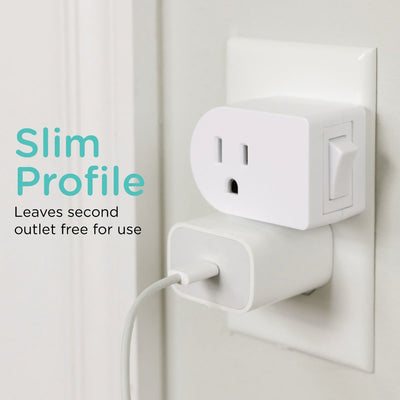 Cordinate Grounded 1-Outlet Power Switch, White