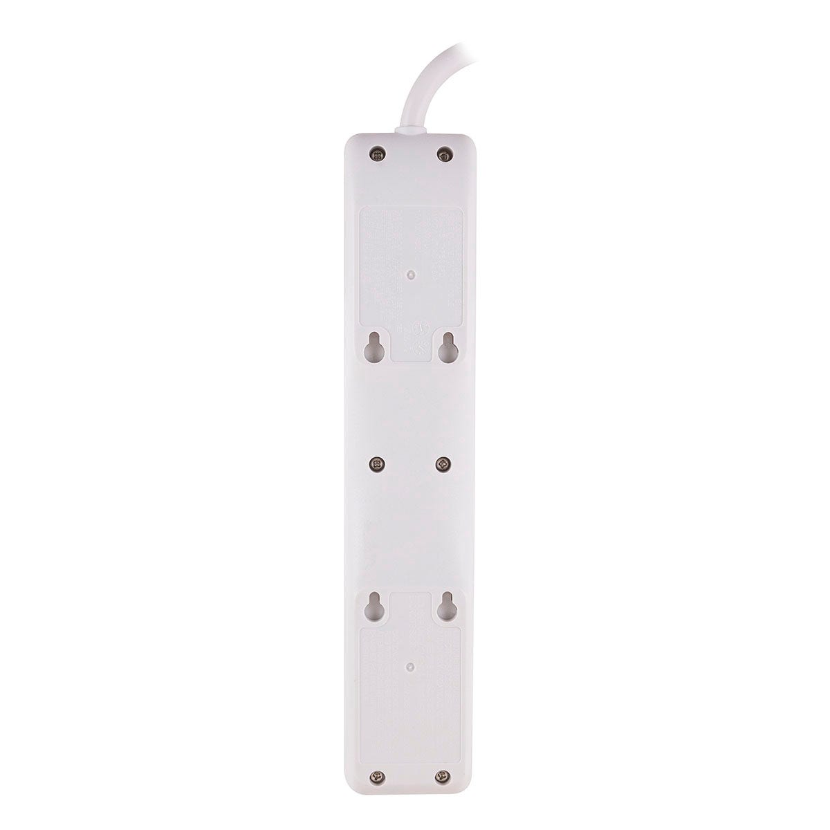 GE 4-Outlet 2-USB 8ft. Surge Protector With Twist-To-Close Safety Covers, White