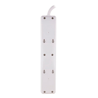 GE 4-Outlet 2-USB 8ft. Surge Protector With Twist-To-Close Safety Covers, White