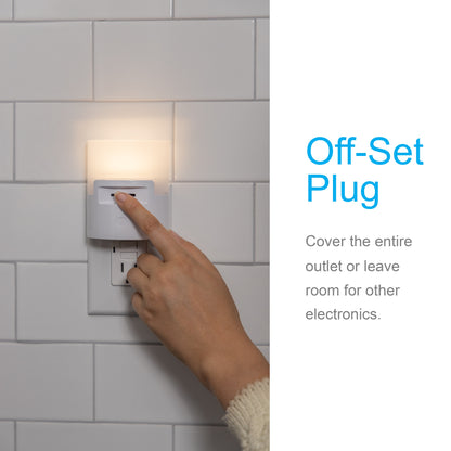 GE UltraBrite Dimmable Light Sensing LED Night Light, White