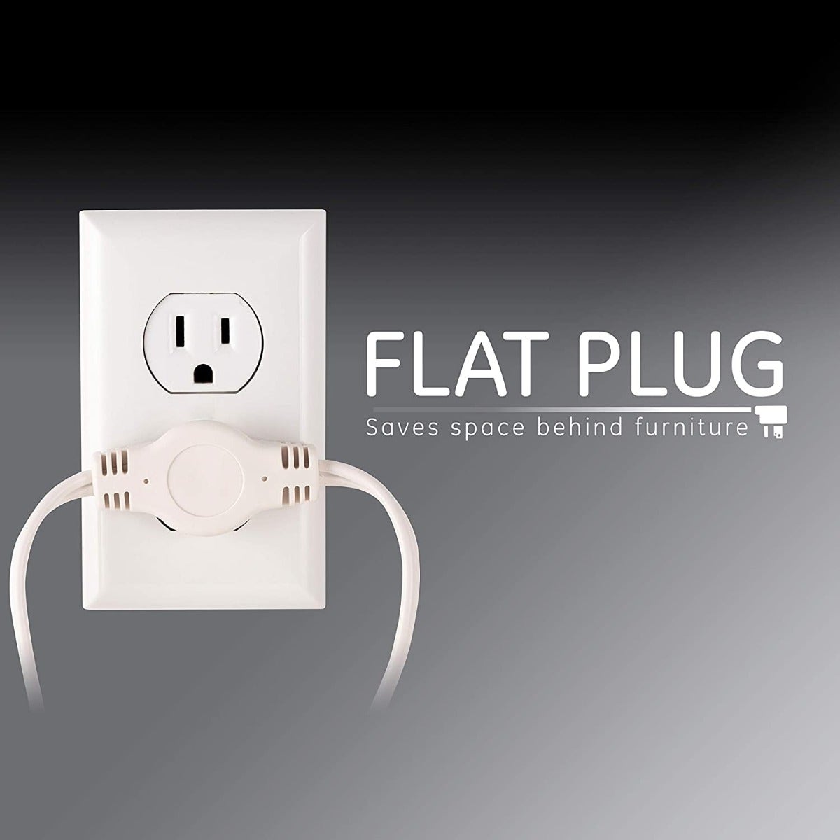 GE 3-Outlet 6ft. Polarized Dual Split Extension Cord, White