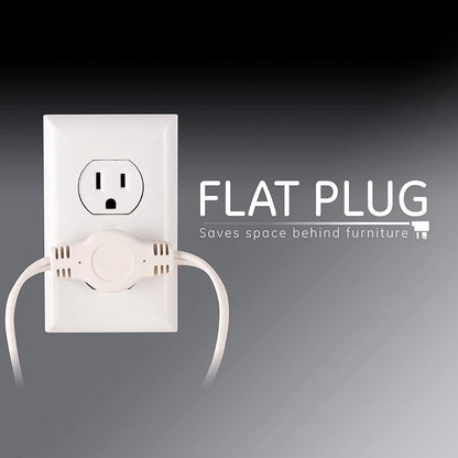 GE 3-Outlet 6ft. Polarized Dual Split Extension Cord, White